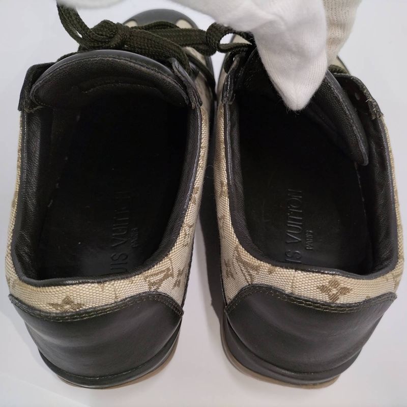 Louis Vuitton Sneakers Monogram Mini Canvas Leather Brown Black Size 36 1 2
