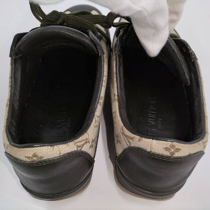 Louis Vuitton Sneakers Monogram Mini Canvas Leather Brown Black Size 36 1 2