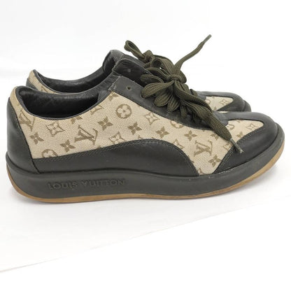 Louis Vuitton Sneakers Monogram Mini Canvas Leather Brown Black Size 36 1 2