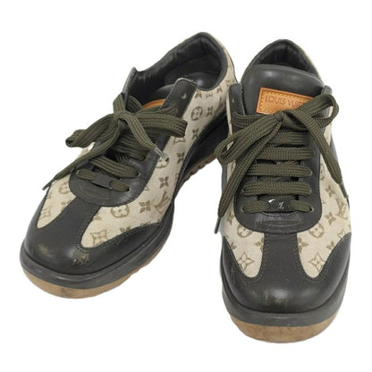 Louis Vuitton Sneakers Monogram Mini Canvas Leather Brown Black Size 36 1 2