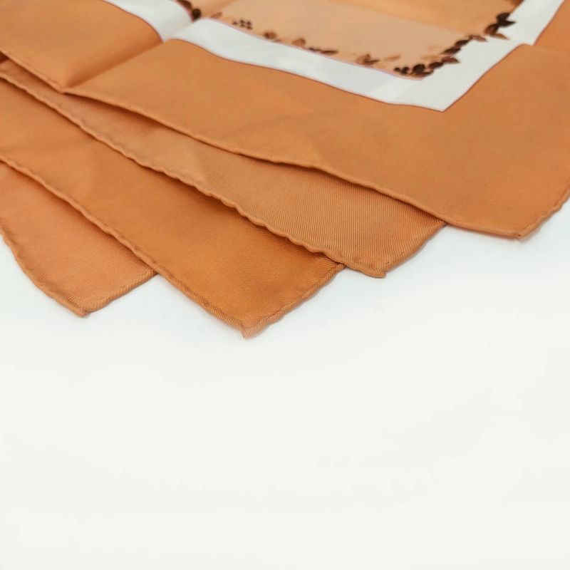 Christian Dior Large Scarf Floral Motif 100% Silk Orange