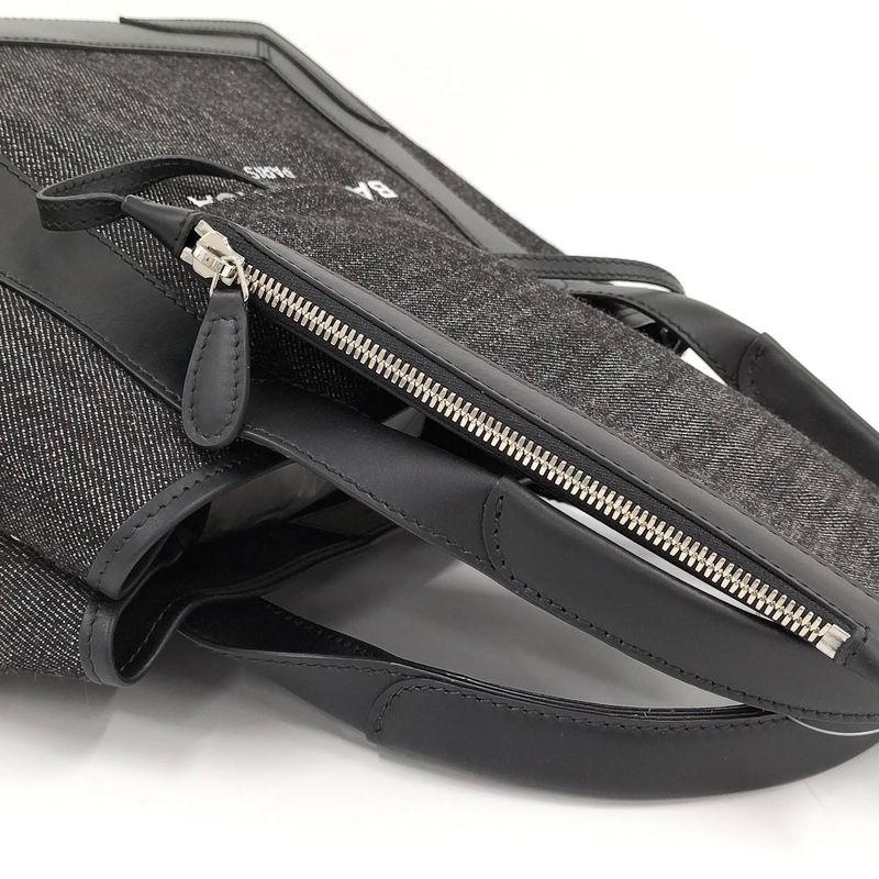Balenciaga Navy Cabas Su M Tote Bag with Pouch Black Series 339936