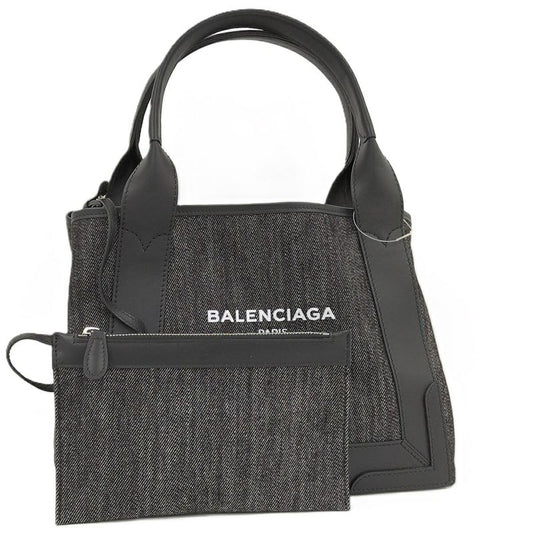 Balenciaga Navy Cabas Su M Tote Bag with Pouch Black Series 339936