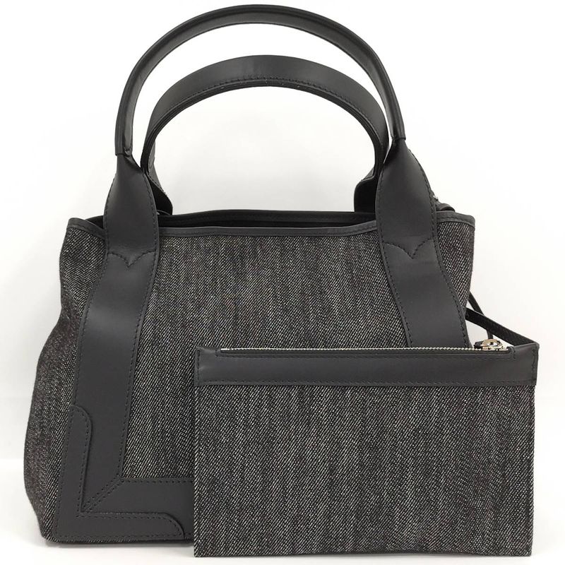 Balenciaga Navy Cabas Su M Tote Bag with Pouch Black Series 339936