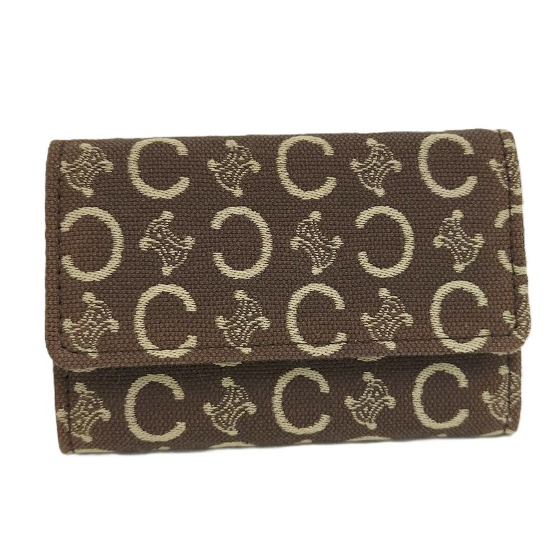 Celine 6-Link Key Case Macadam Canvas Brown