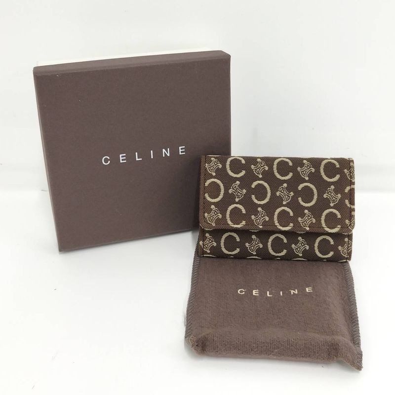 Celine 6-Link Key Case Macadam Canvas Brown
