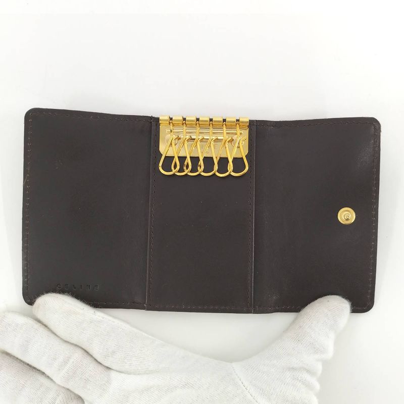 Celine 6-Link Key Case Macadam Canvas Brown