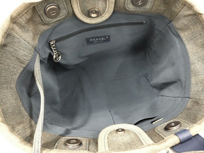 Chanel Shoulder Bag Deauville Small Coco Mark Denim Light Blue As3257