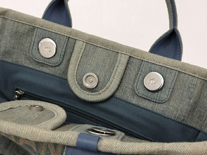 Chanel Shoulder Bag Deauville Small Coco Mark Denim Light Blue As3257