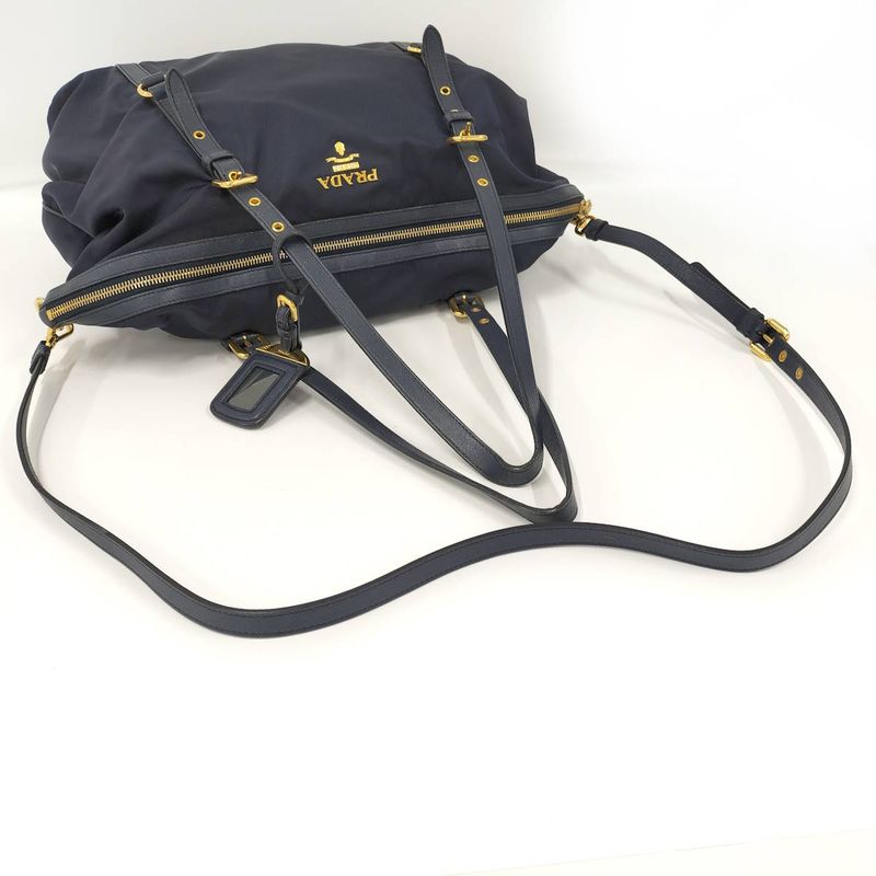 Prada 2 Way Shoulder Bag Nylon Navy 1bg253