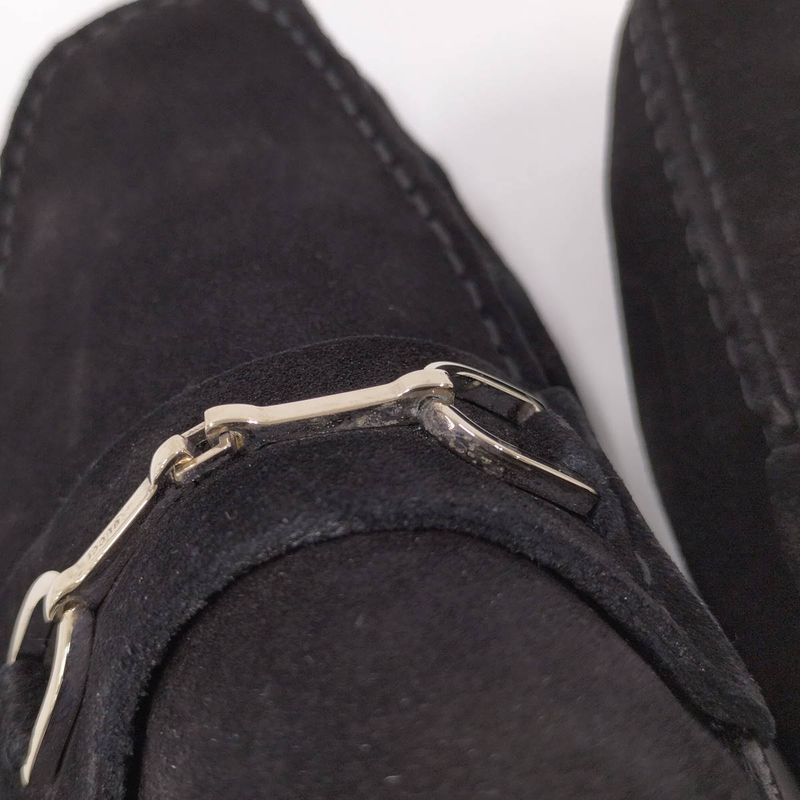 Gucci Loafers Horsebit Suede Black