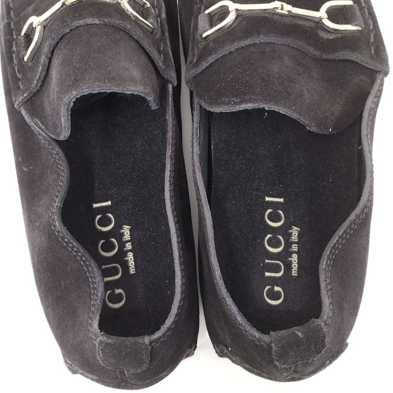 Gucci Loafers Horsebit Suede Black