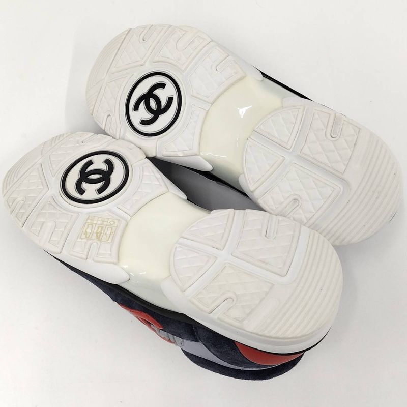 Chanel Sneakers Coco Mark Logo Women's Size 38 G34052