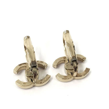 Chanel Earrings Coco Mark Plated Gold Bordeaux 10a