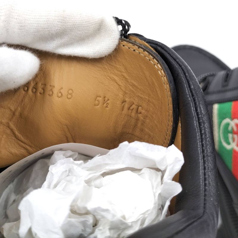 Gucci Ankle Boots Interlocking G Lace Up Short Boots Size 5 1 2 Leather Black