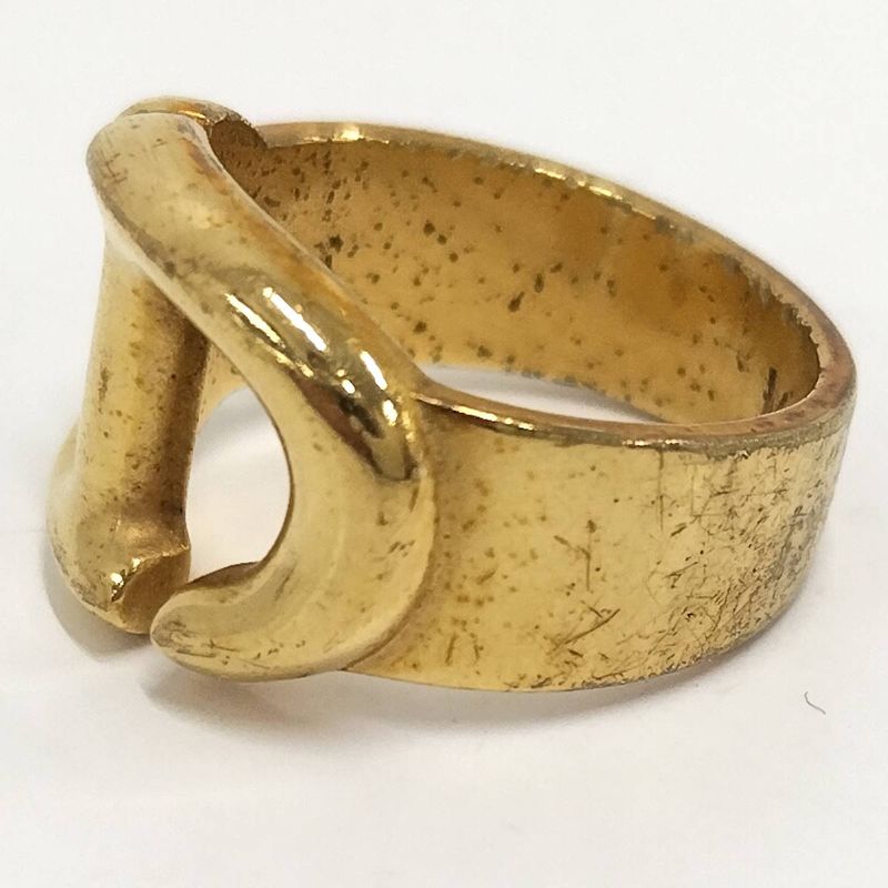 Christian Dior Ring CD Logo Plated GP Gold Size M
