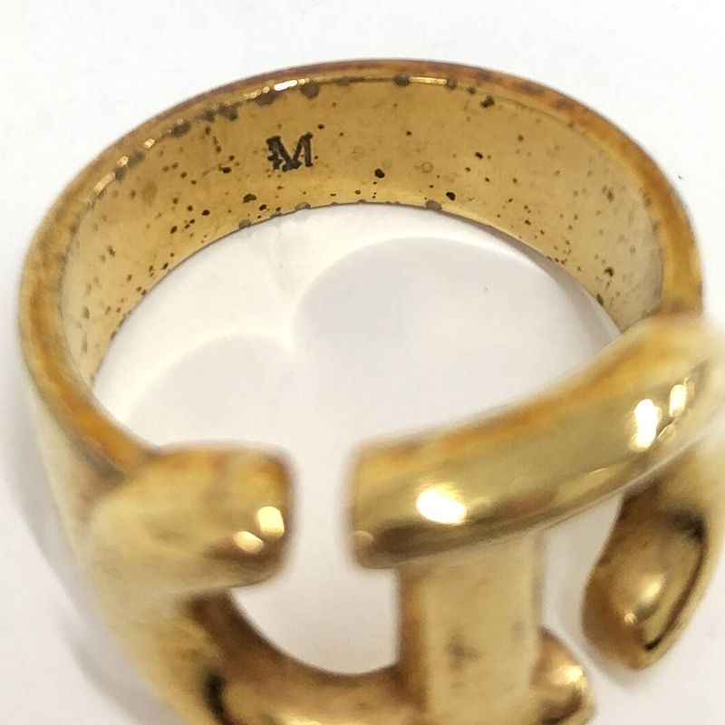 Christian Dior Ring CD Logo Plated GP Gold Size M