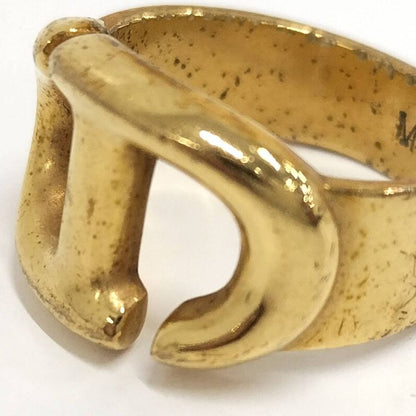 Christian Dior Ring CD Logo Plated GP Gold Size M