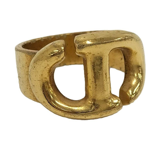 Christian Dior Ring CD Logo Plated GP Gold Size M