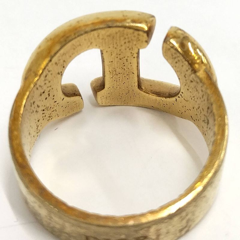 Christian Dior Ring CD Logo Plated GP Gold Size M
