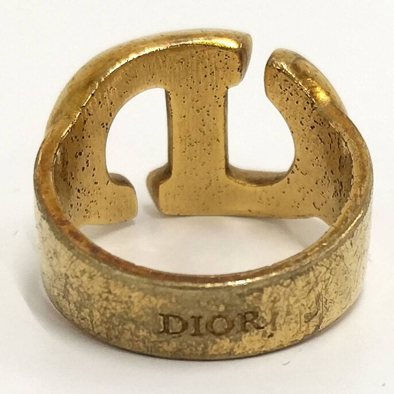 Christian Dior Ring CD Logo Plated GP Gold Size M