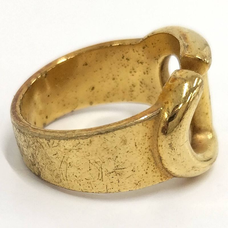 Christian Dior Ring CD Logo Plated GP Gold Size M