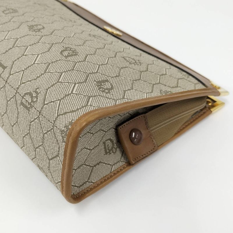 Dior Clutch Bag Second Bag Honeycomb Pattern Leather