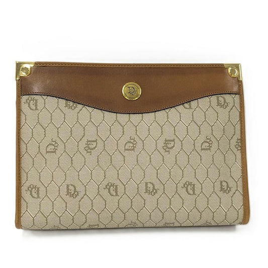 Dior Clutch Bag Second Bag Honeycomb Pattern Leather