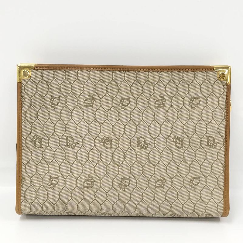 Dior Clutch Bag Second Bag Honeycomb Pattern Leather
