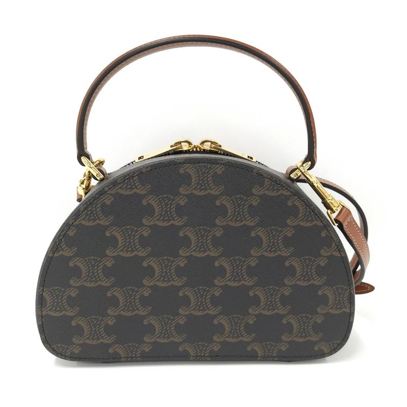 Celine Half Moon Case Leather Brown 10k642ecm.04lu