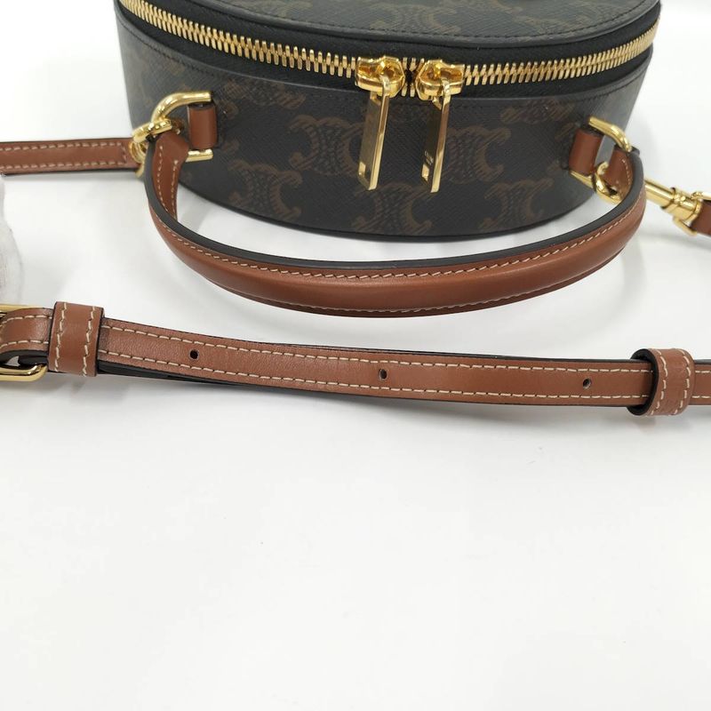 Celine Half Moon Case Leather Brown 10k642ecm.04lu