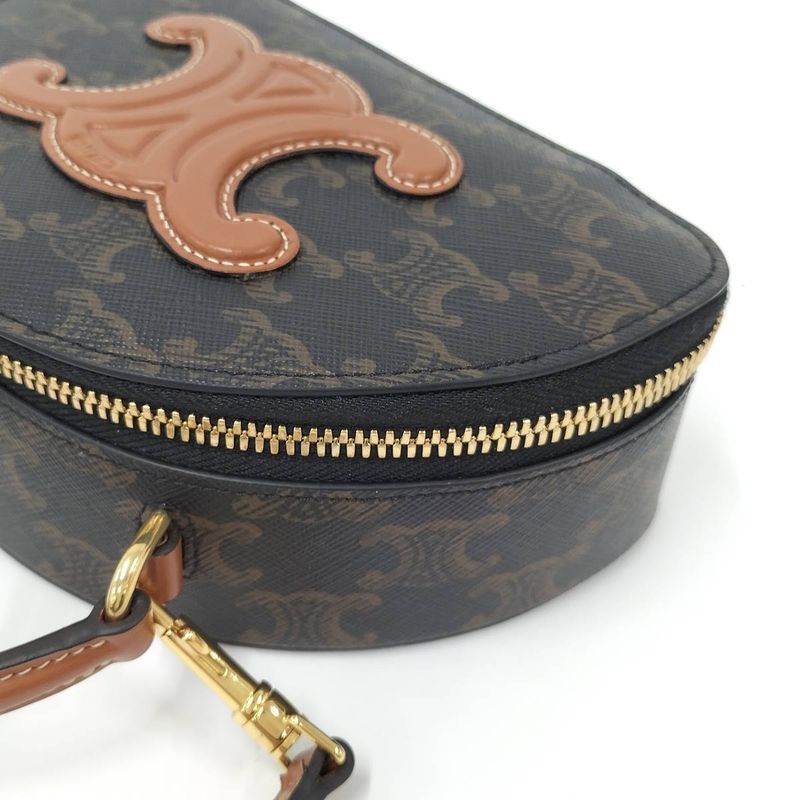 Celine Half Moon Case Leather Brown 10k642ecm.04lu