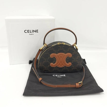 Celine Half Moon Case Leather Brown 10k642ecm.04lu