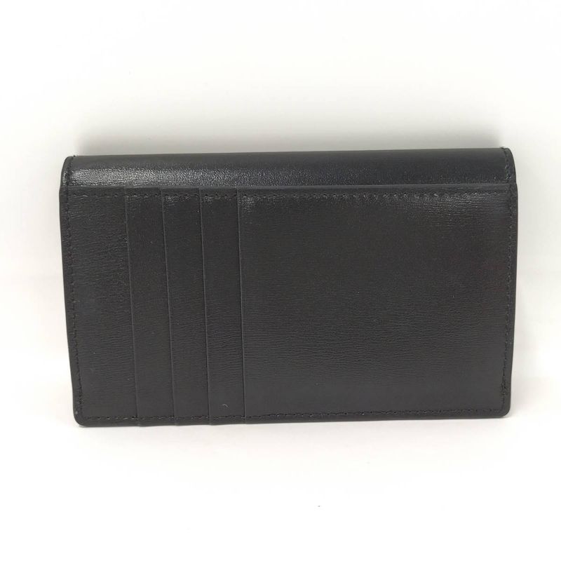 Celine Long Card Holder with Flap Leather Black 10p073dpv.38no