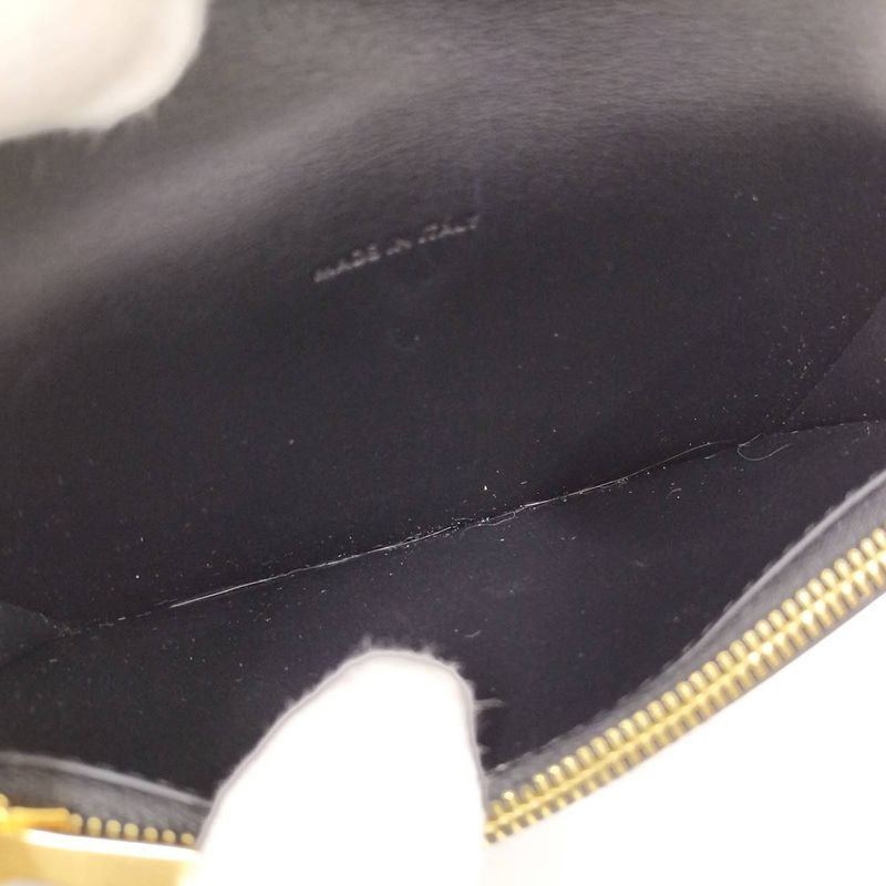 Celine Long Card Holder with Flap Leather Black 10p073dpv.38no