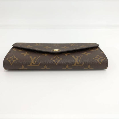 Louis Vuitton Portefeuille Sarah Long Foldable Wallet Monogram Brown Fuchsia