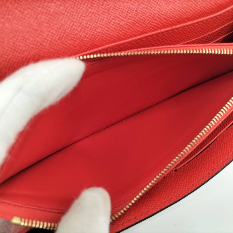 Louis Vuitton Portefeuille Sarah Long Foldable Wallet Monogram Brown Fuchsia