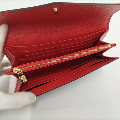Louis Vuitton Portefeuille Sarah Long Foldable Wallet Monogram Brown Fuchsia