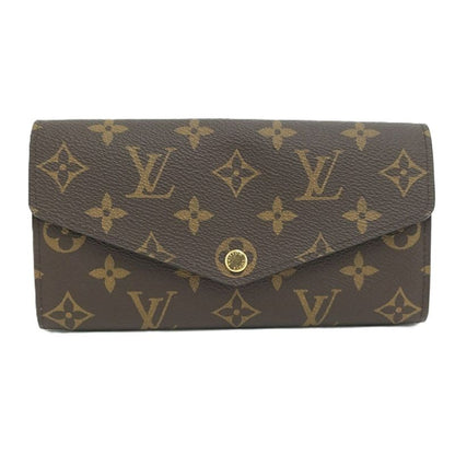Louis Vuitton Portefeuille Sarah Long Foldable Wallet Monogram Brown Fuchsia