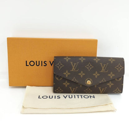 Louis Vuitton Portefeuille Sarah Long Foldable Wallet Monogram Brown Fuchsia