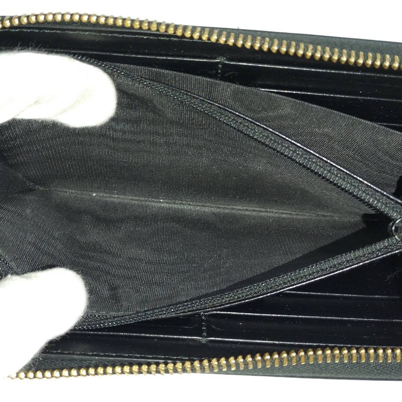 Gucci Round Zipper Long Wallet Leather Black 547591