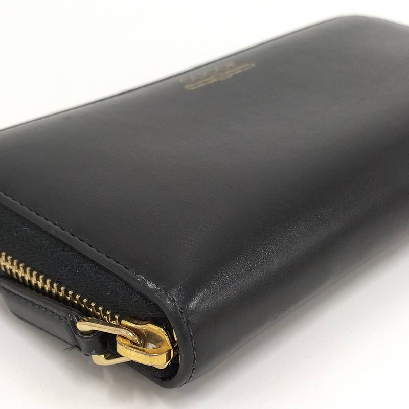 Gucci Round Zipper Long Wallet Leather Black 547591
