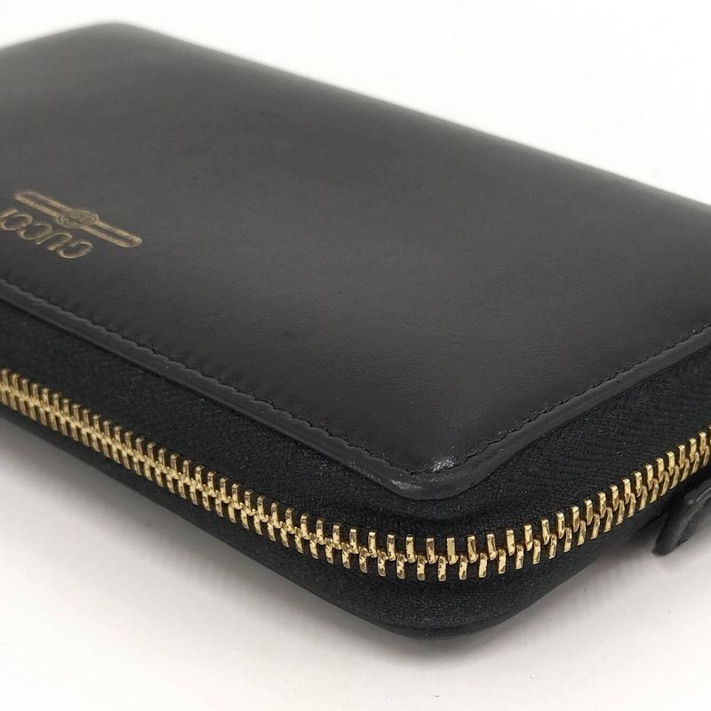 Gucci Round Zipper Long Wallet Leather Black 547591