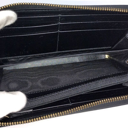 Gucci Round Zipper Long Wallet Leather Black 547591
