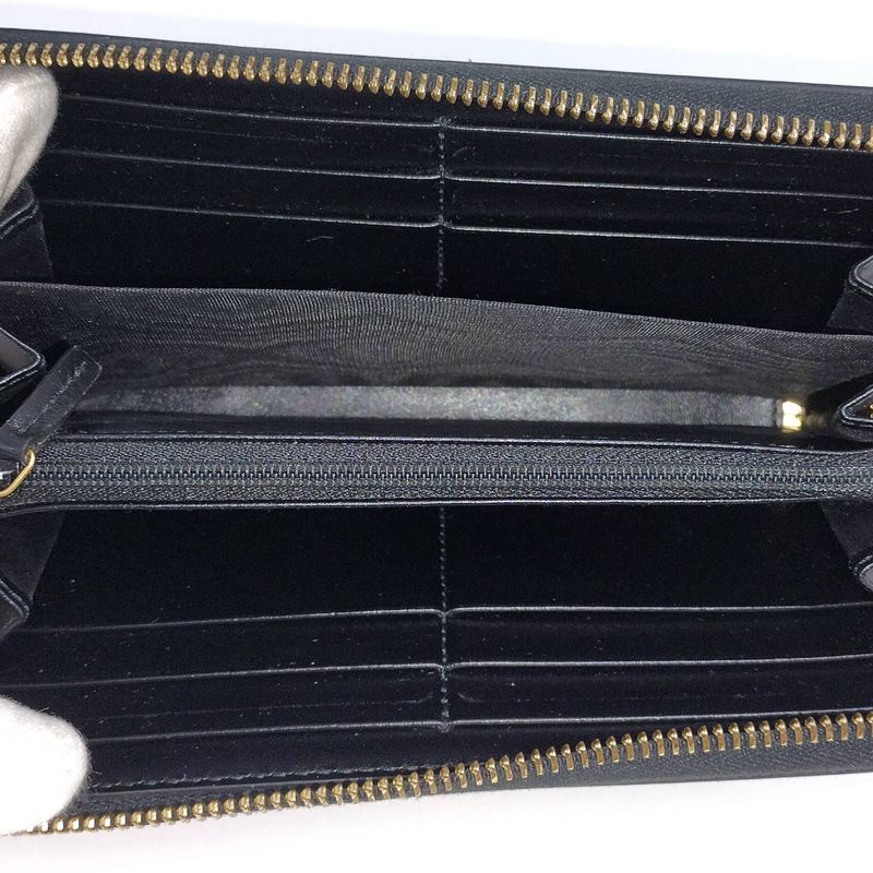 Gucci Round Zipper Long Wallet Leather Black 547591