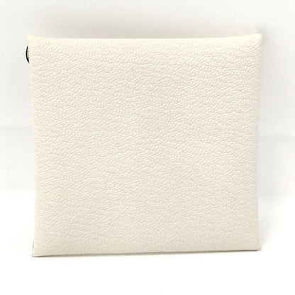 Hermes Coin Case Bastia Leather White Stamped Z