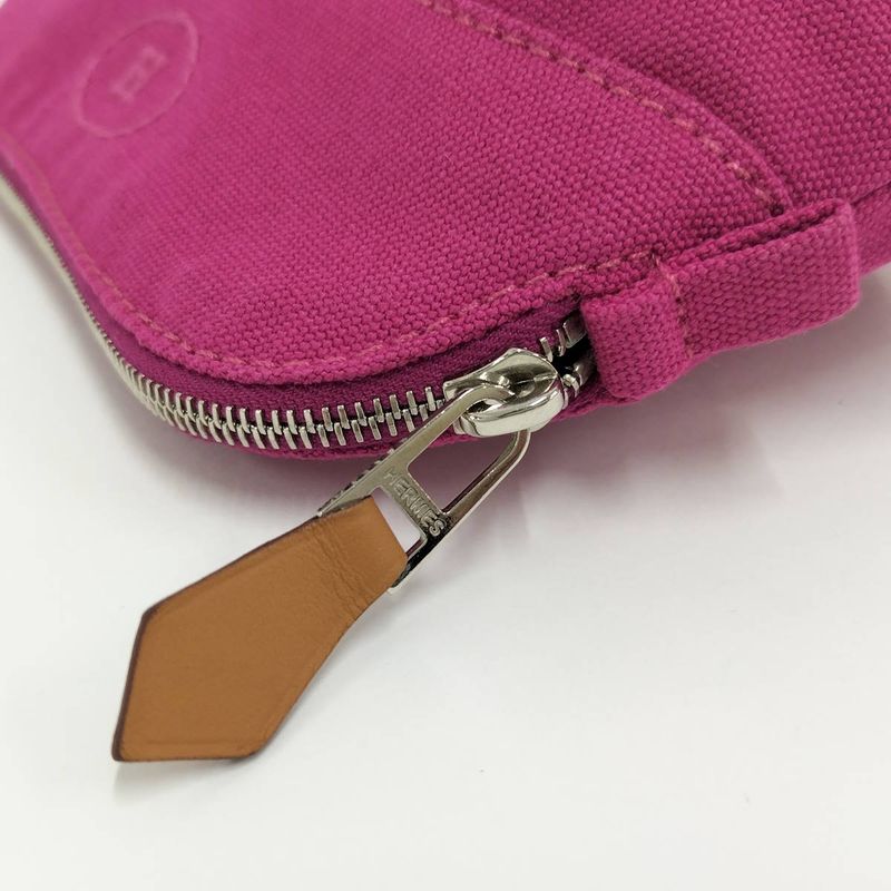 Hermes Bolide Pouch 16 Mini Canvas Pink