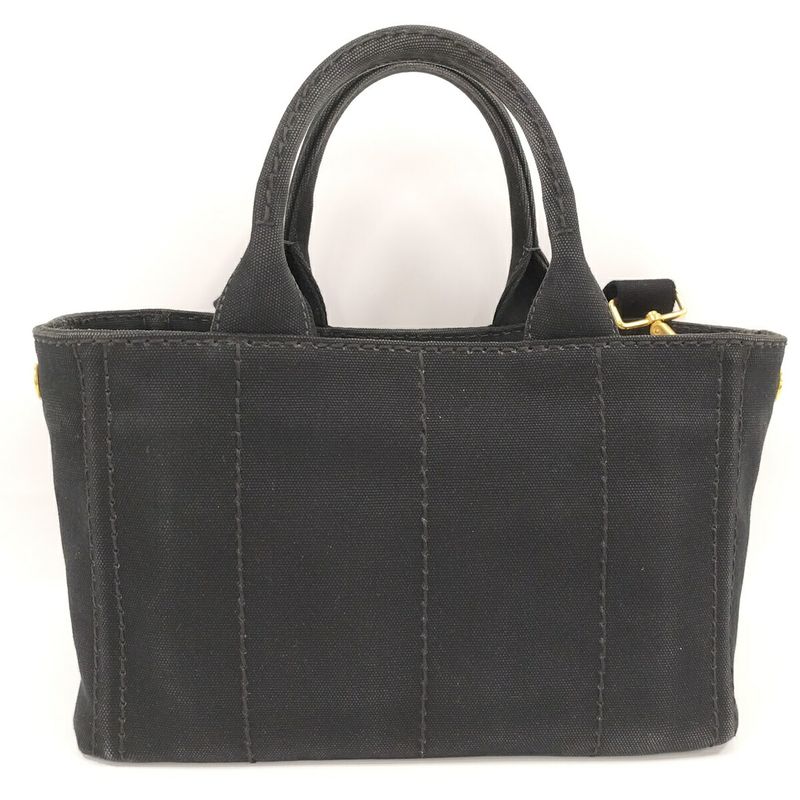 Prada Canapa Tote 2way Bag Canvas Black 1bg439