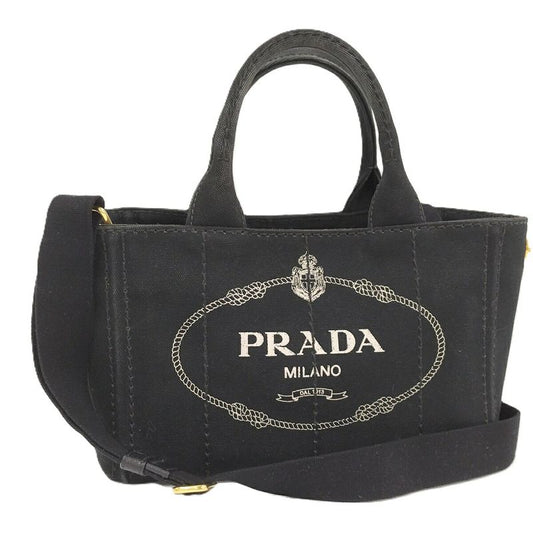Prada Canapa Tote 2way Bag Canvas Black 1bg439