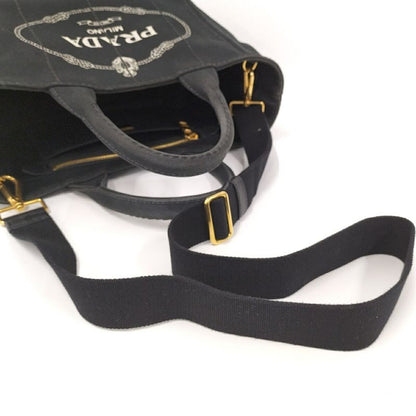 Prada Canapa Tote 2way Bag Canvas Black 1bg439